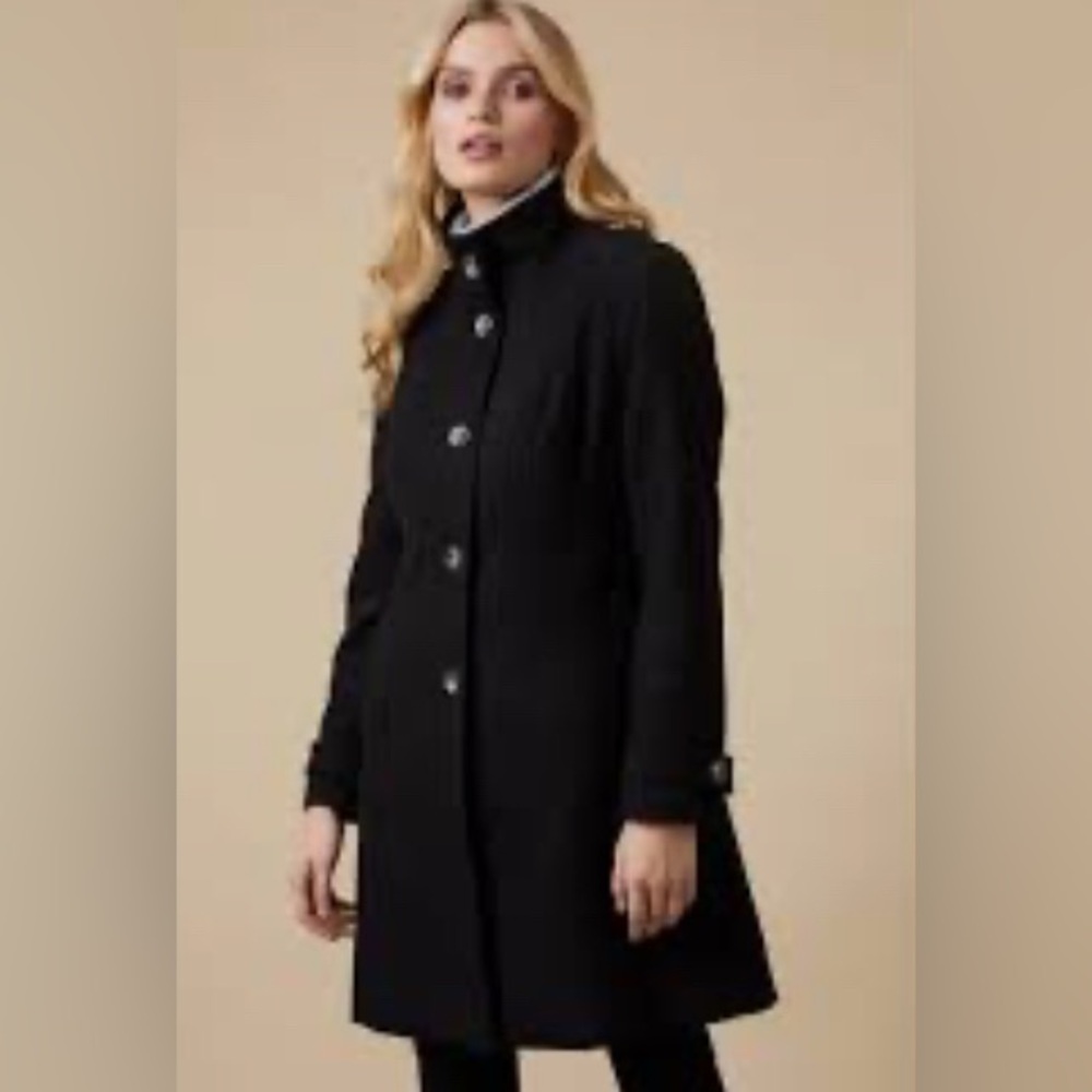 Calvin Klein Classic Single Breasted Wool Coat Black 4